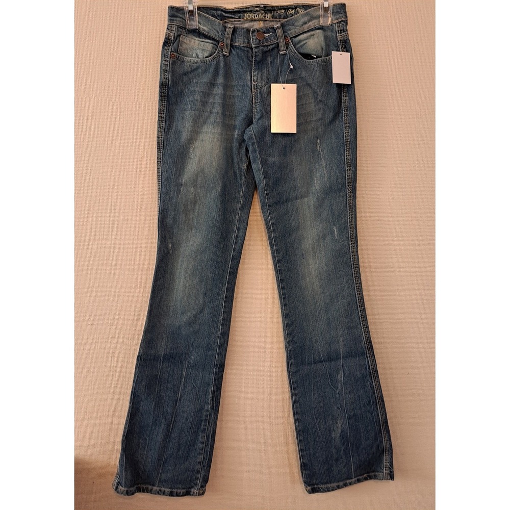 Jordache Bootcut Jeans XS Size 2 - 26" Indigo NWT Low Rise Embroidered 1430-442